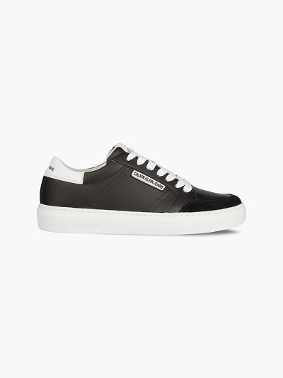 Calvin Klein Cipők HU071100 | Calvin Klein Faux Bőr Női Sportcipő Fekete